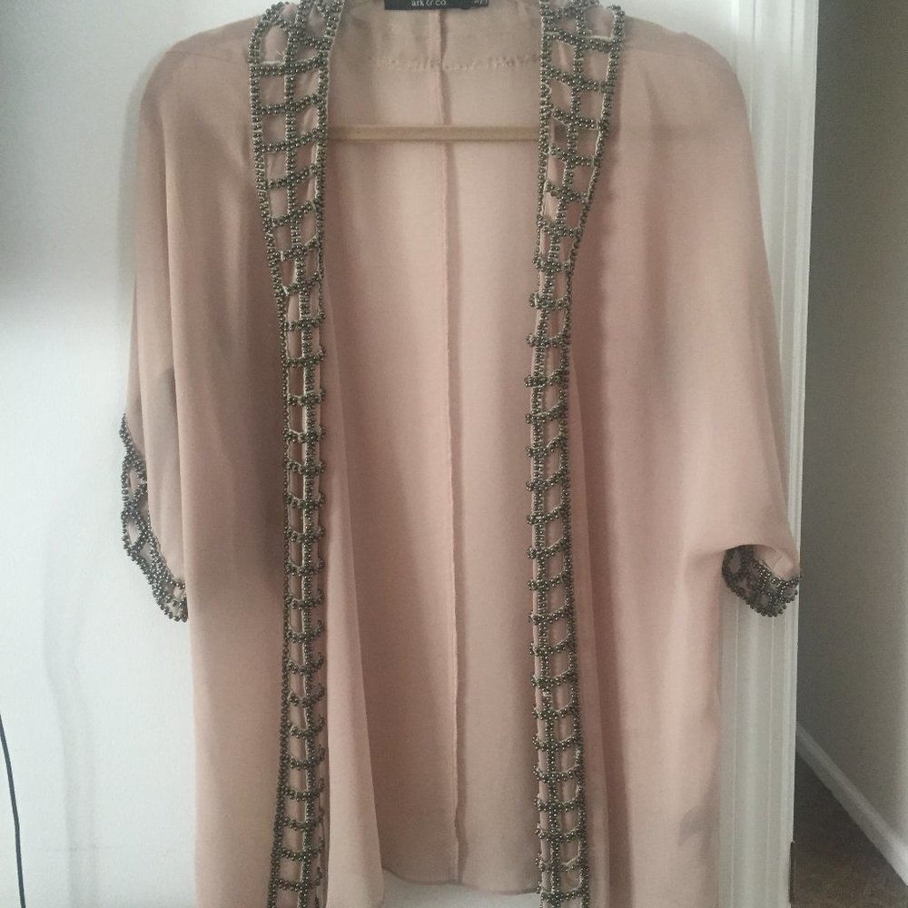Ark & Co Blush Caged Kimono Jacket
